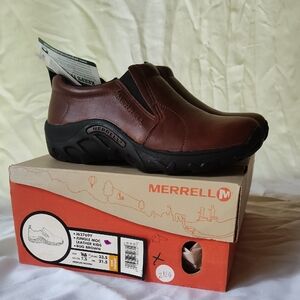 Merrell Boys' Dark Brown Leather Slip-Ons